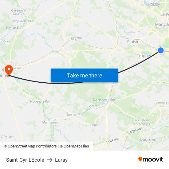 Saint-Cyr-L'Ecole to Luray map