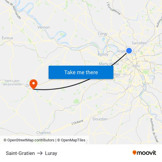 Saint-Gratien to Luray map