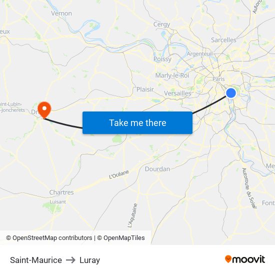 Saint-Maurice to Luray map