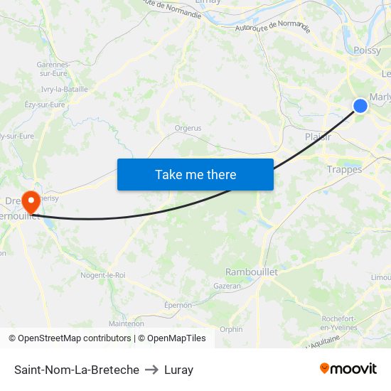 Saint-Nom-La-Breteche to Luray map