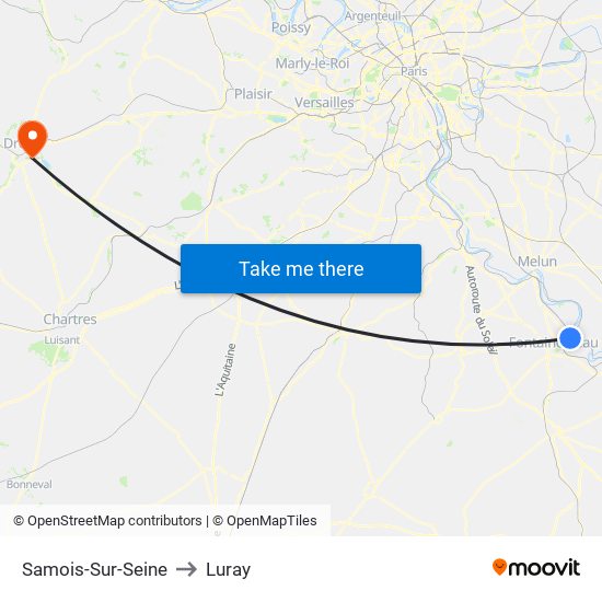 Samois-Sur-Seine to Luray map