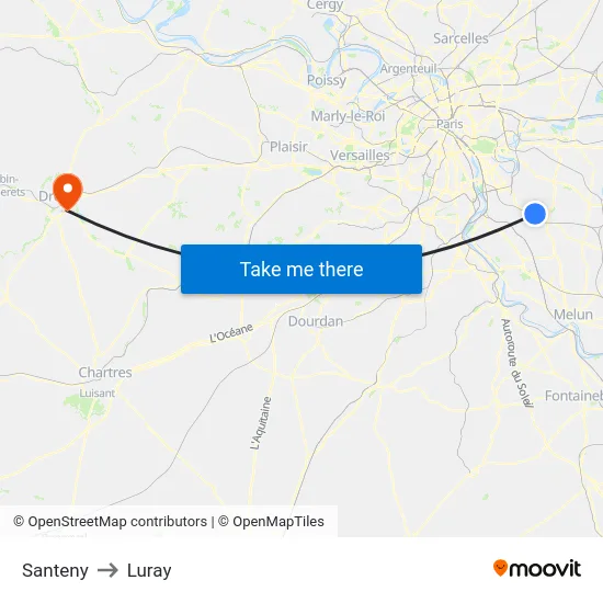 Santeny to Luray map