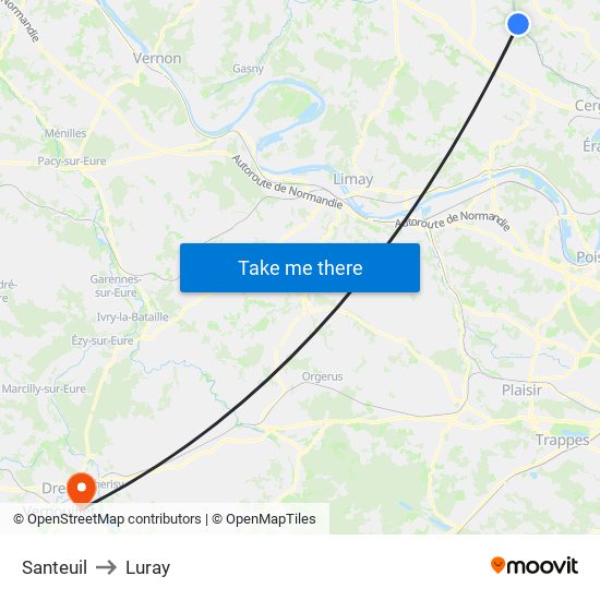 Santeuil to Luray map