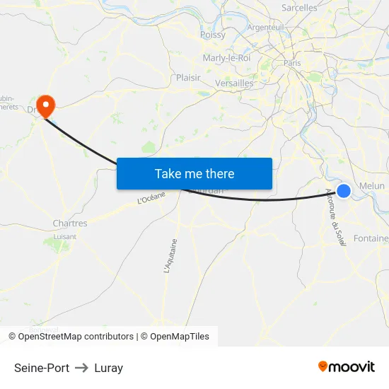 Seine-Port to Luray map