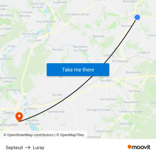 Septeuil to Luray map