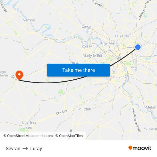 Sevran to Luray map