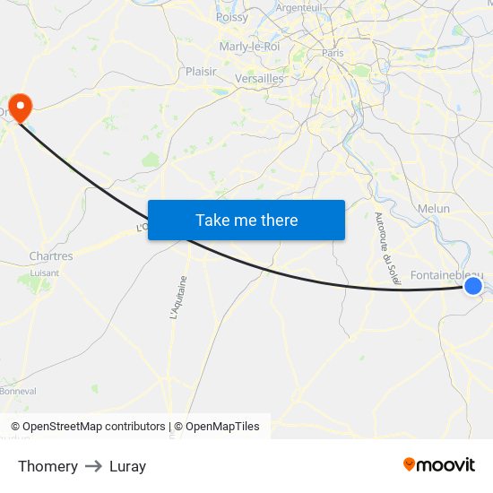 Thomery to Luray map