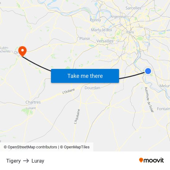 Tigery to Luray map