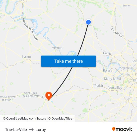 Trie-La-Ville to Luray map