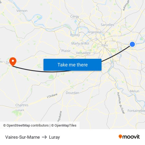 Vaires-Sur-Marne to Luray map