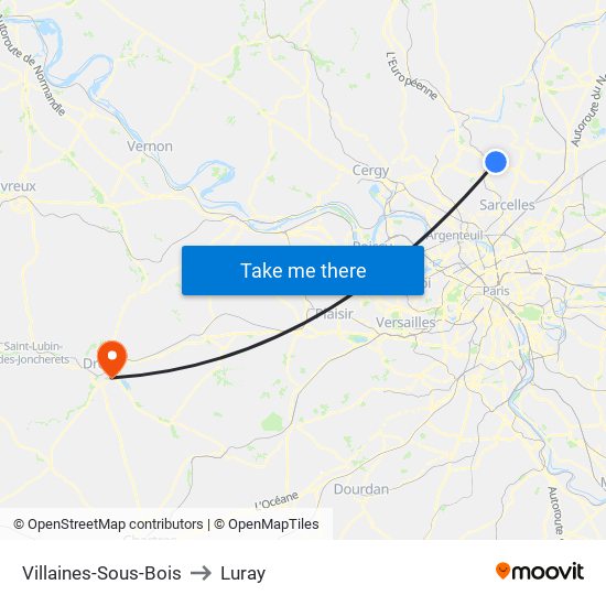 Villaines-Sous-Bois to Luray map