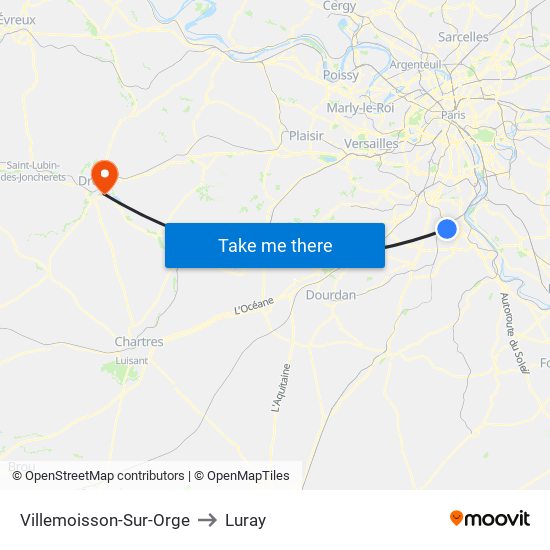 Villemoisson-Sur-Orge to Luray map