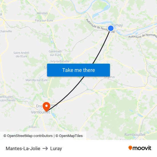 Mantes-La-Jolie to Luray map