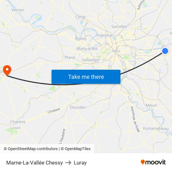 Marne-La-Vallée Chessy to Luray map