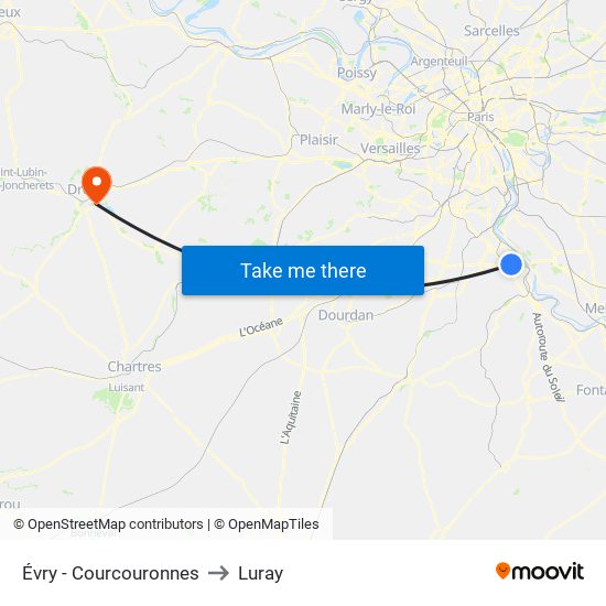 Évry - Courcouronnes to Luray map