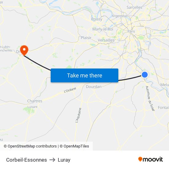 Corbeil-Essonnes to Luray map