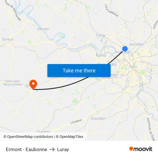 Ermont - Eaubonne to Luray map