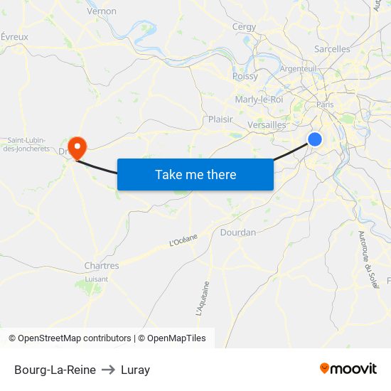 Bourg-La-Reine to Luray map