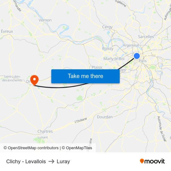 Clichy - Levallois to Luray map