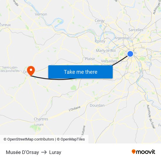 Musée D'Orsay to Luray map