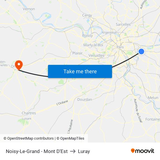 Noisy-Le-Grand - Mont D'Est to Luray map