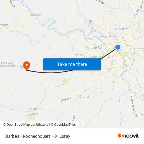 Barbès - Rochechouart to Luray map