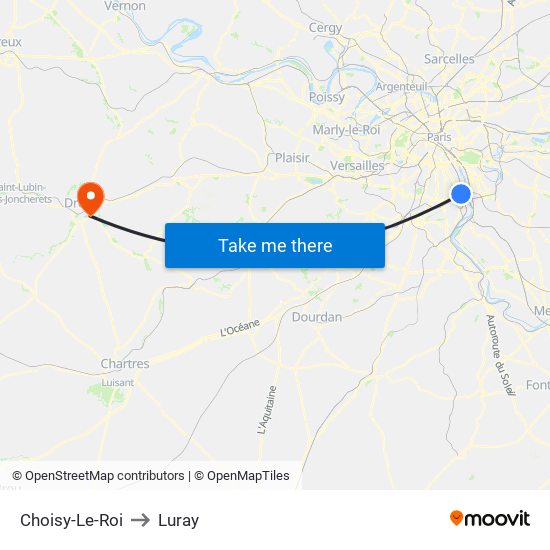 Choisy-Le-Roi to Luray map