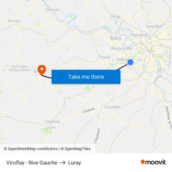 Viroflay - Rive Gauche to Luray map