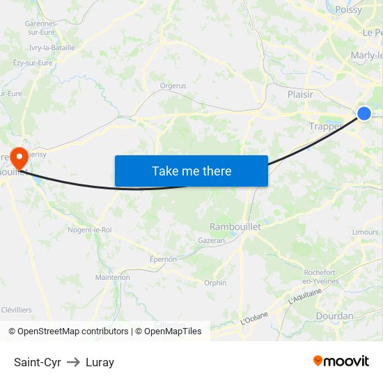 Saint-Cyr to Luray map