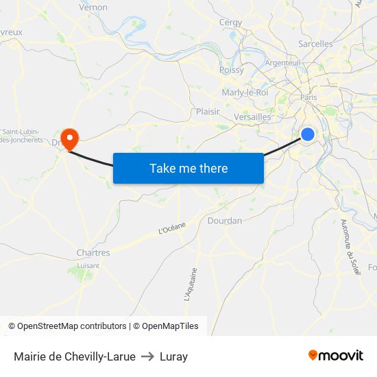 Mairie de Chevilly-Larue to Luray map