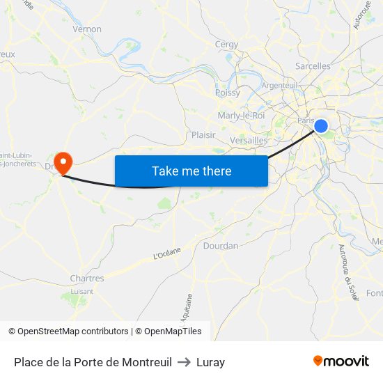 Place de la Porte de Montreuil to Luray map