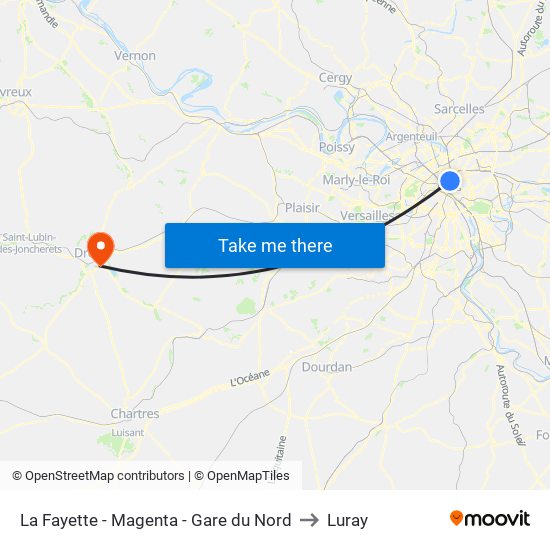 La Fayette - Magenta - Gare du Nord to Luray map