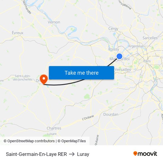 Saint-Germain-En-Laye RER to Luray map