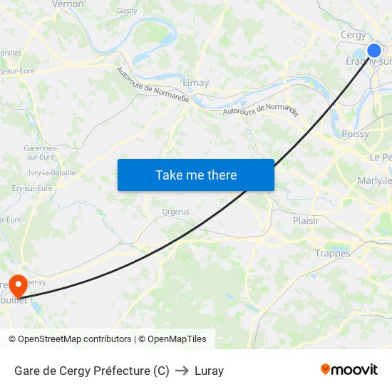 Gare de Cergy Préfecture (C) to Luray map