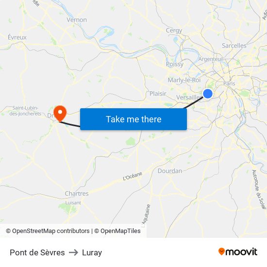 Pont de Sèvres to Luray map