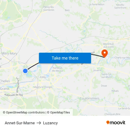 Annet-Sur-Marne to Luzancy map