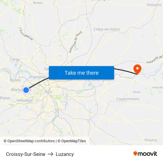 Croissy-Sur-Seine to Luzancy map