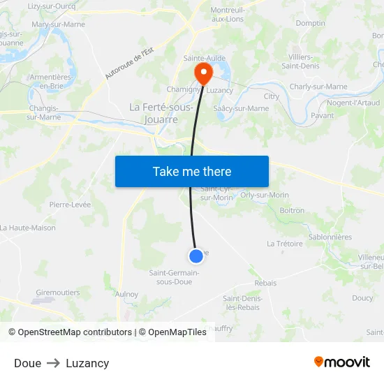 Doue to Luzancy map