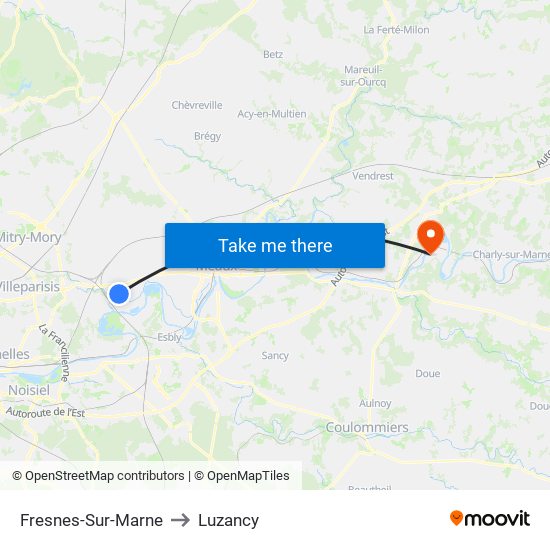 Fresnes-Sur-Marne to Luzancy map