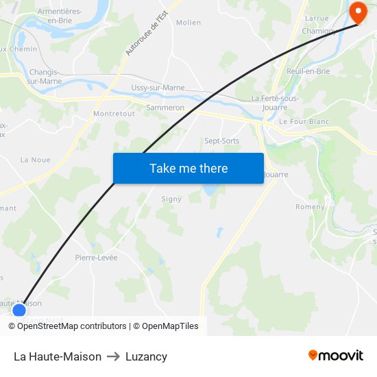 La Haute-Maison to Luzancy map