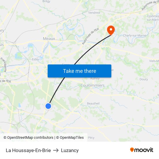 La Houssaye-En-Brie to Luzancy map