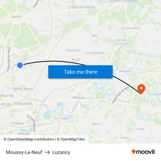 Moussy-Le-Neuf to Luzancy map