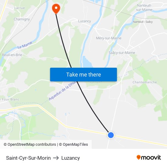Saint-Cyr-Sur-Morin to Luzancy map