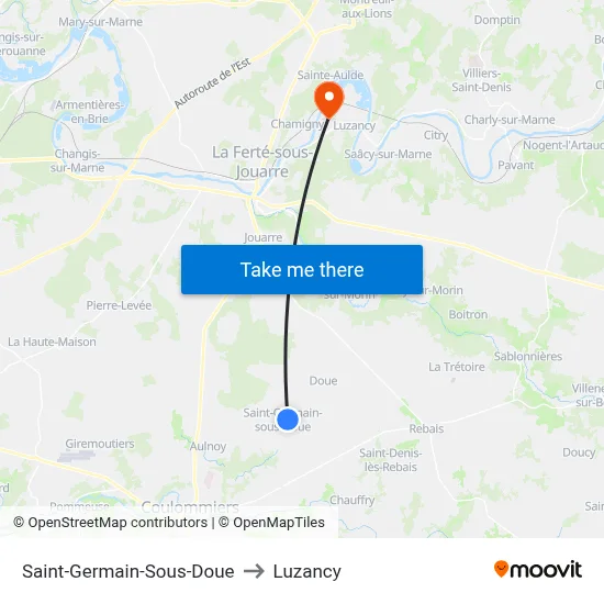 Saint-Germain-Sous-Doue to Luzancy map