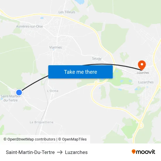 Saint-Martin-Du-Tertre to Luzarches map