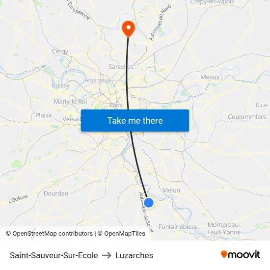 Saint-Sauveur-Sur-Ecole to Luzarches map