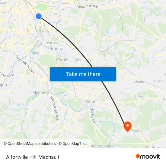 Alfortville to Machault map