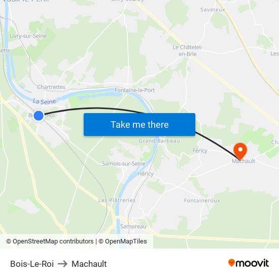 Bois-Le-Roi to Machault map