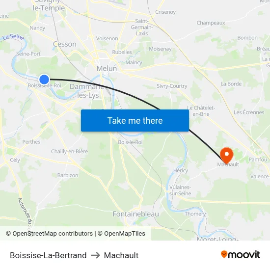 Boissise-La-Bertrand to Machault map
