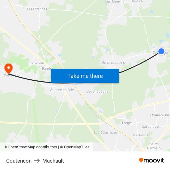 Coutencon to Machault map